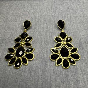 Amrita Singh Nello Vintage Gold Tone Resin Stone Chandelier Earring